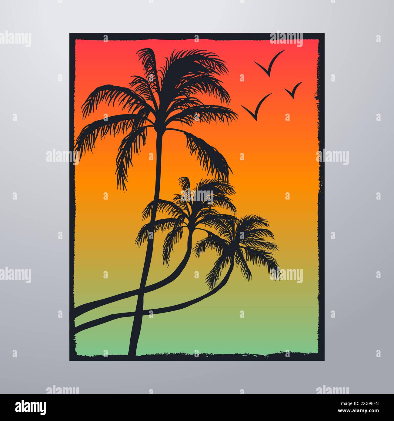 Summer Time On The Beach Poster Artwork Stock Vector Image & Art - Alamy
