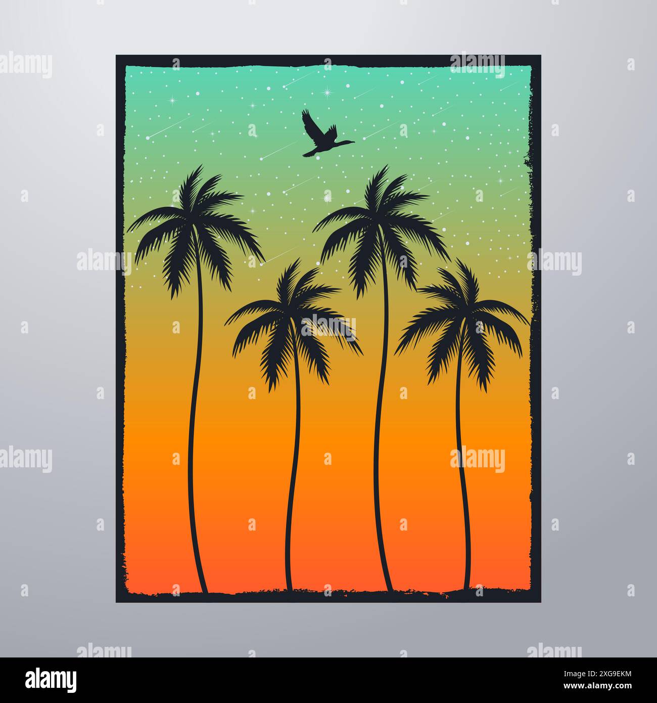 Summer Time On The Beach Poster Artwork Stock Vector Image & Art - Alamy