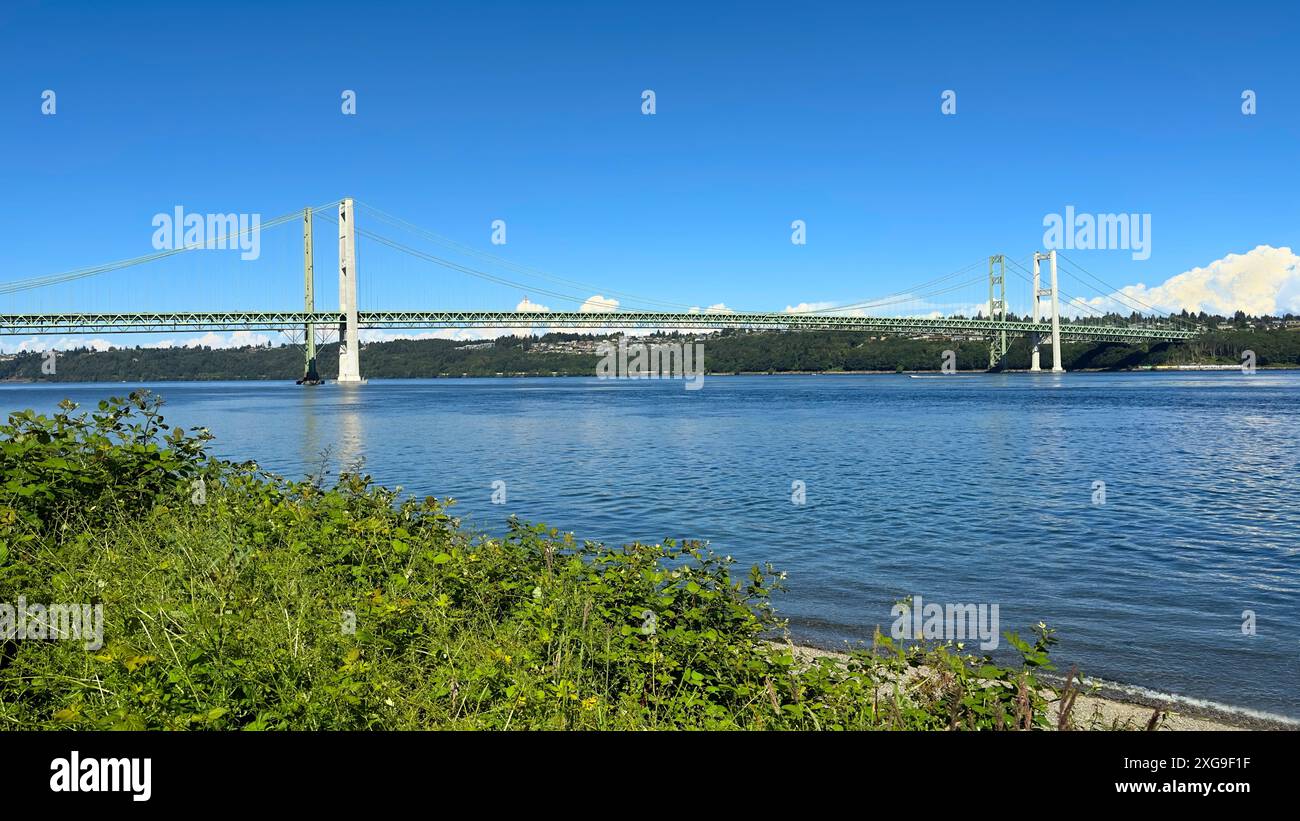 Tacoma Narrow Bridge and park Stock Photo