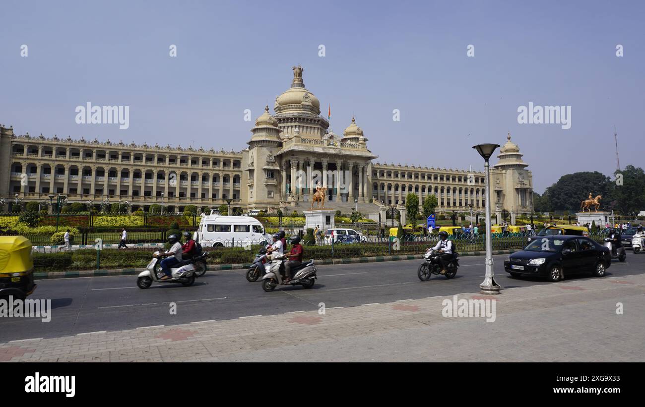 Bangalore, India - January 16 2024: Traffic and vehicle movement in