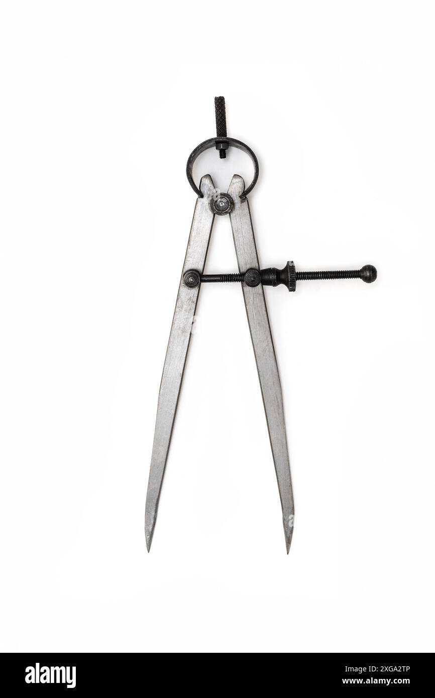 Industrial metallic compass Work tool isolated on white background ...