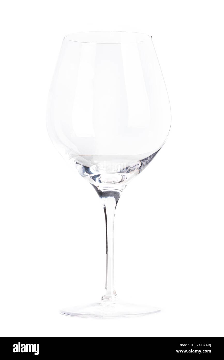 Empty wine glass, isolated on a white background Stock Photo