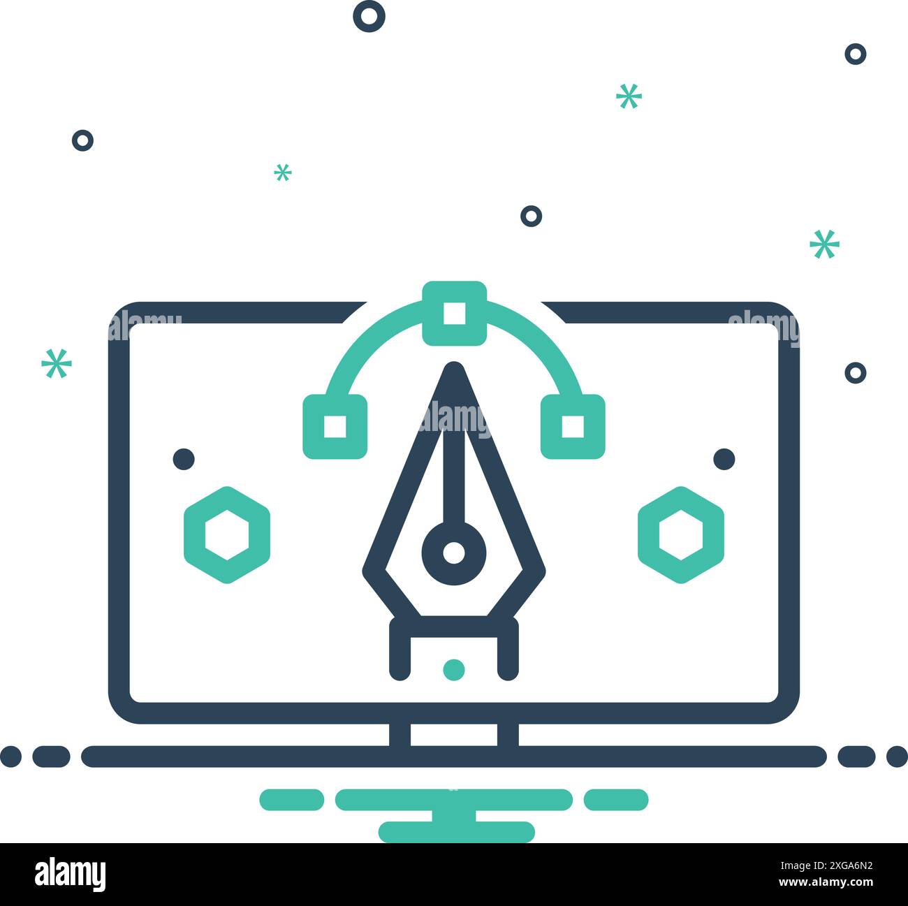 Icon for draw,pen tool Stock Vector