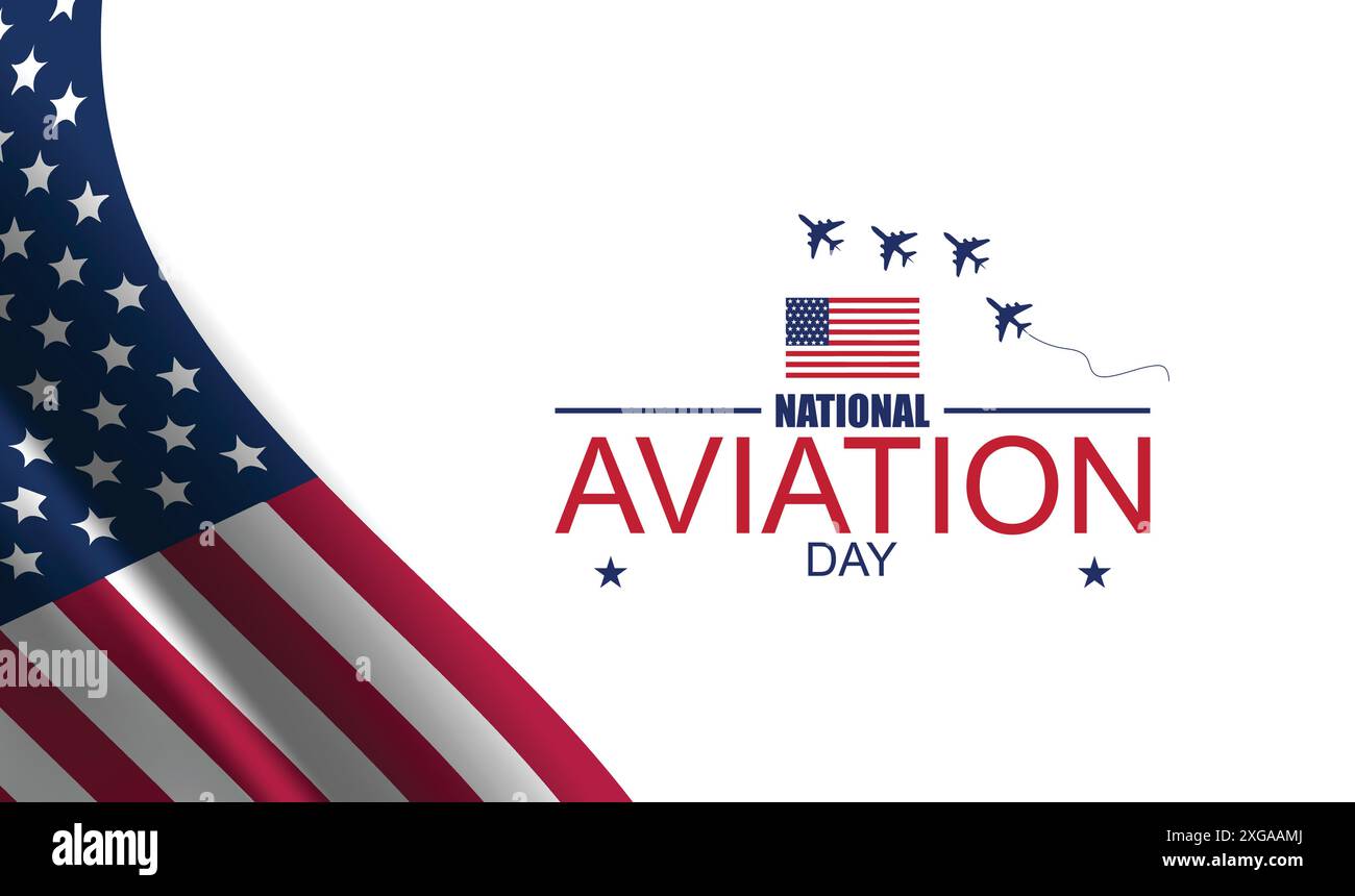 Celebrating Innovation National Aviation Day Across America Stock Vector