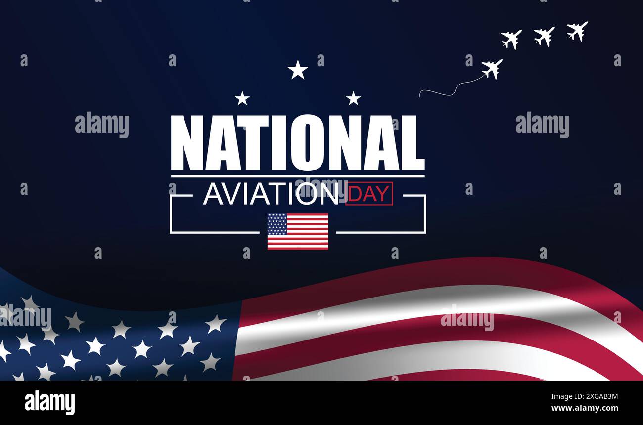 Celebrating Innovation National Aviation Day Across America Stock Vector