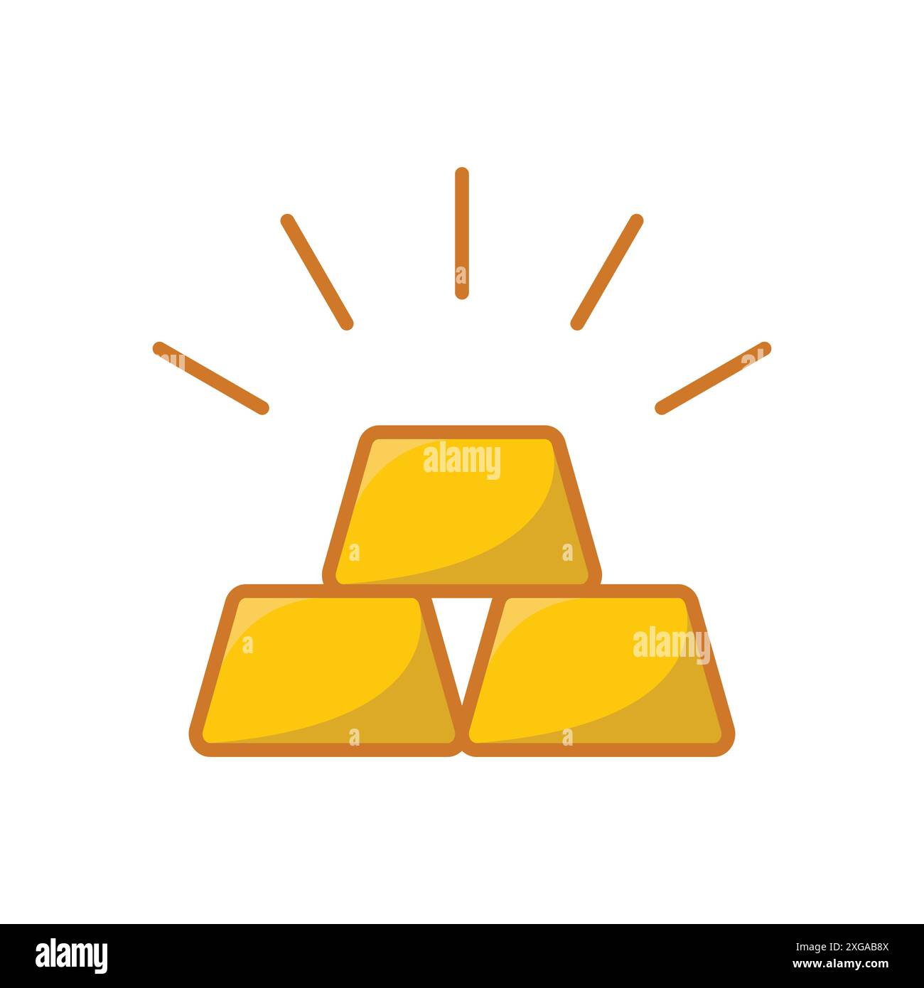 gold bar icon vector design template in white background Stock Vector