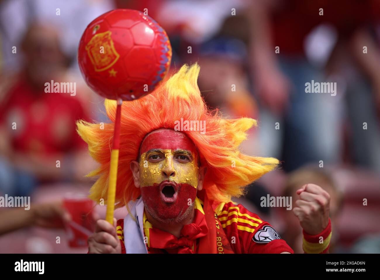 Spain Fans STUTTGART, GERMANY - JULY 05: Spain Fans during the UEFA EURO 2024 ...