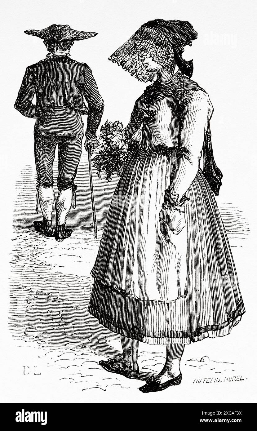 Young girl from Swabia dressed in traditional costume, Stuttgart ...