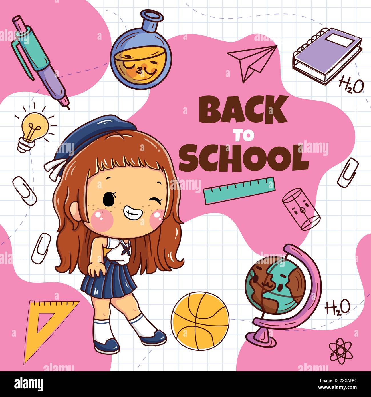Hand drawn illustration for back to school Stock Vector