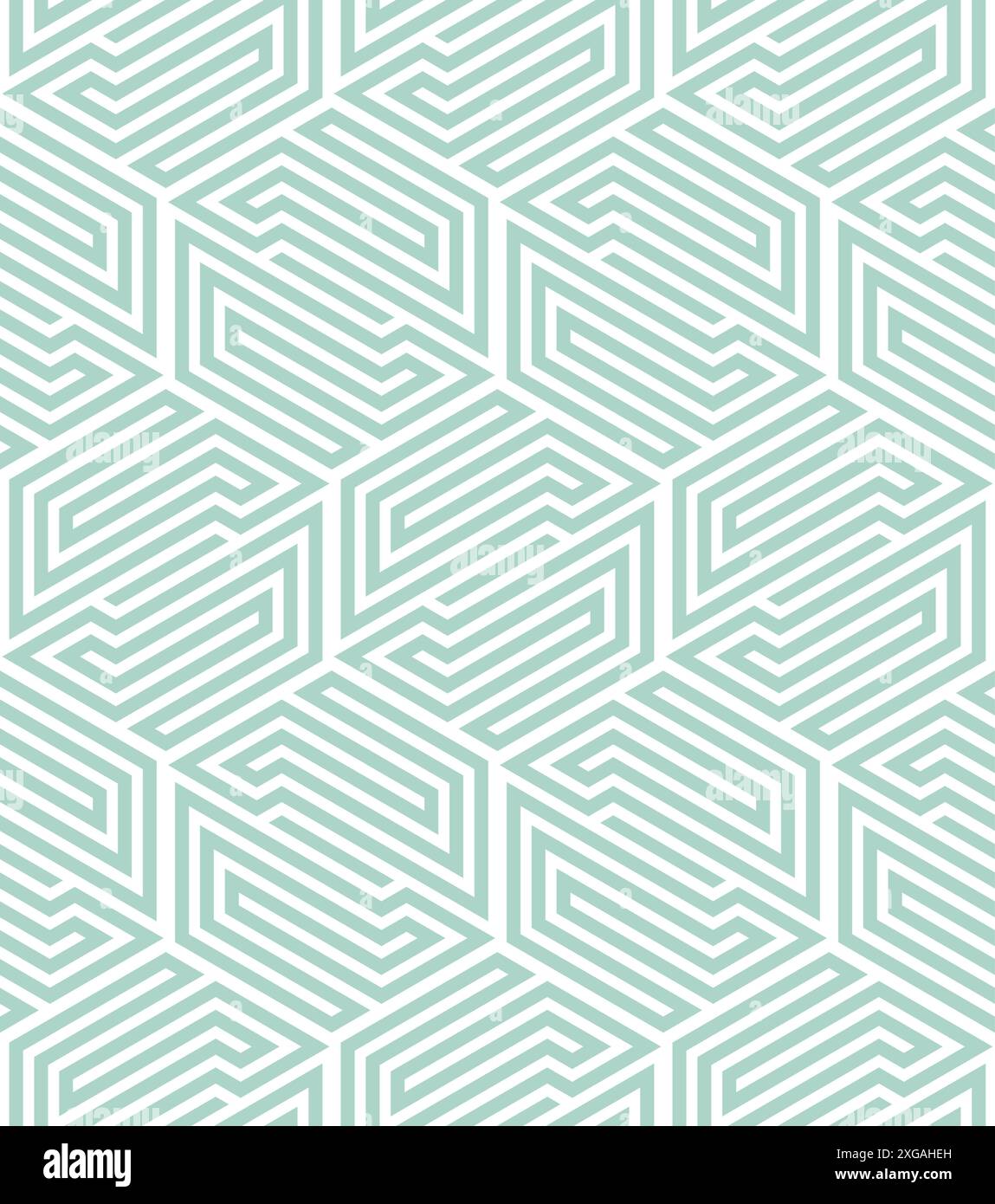 Abstract geometric pattern by lines, hexagons. A seamless vector background. Blue and white ornament Stock Vector