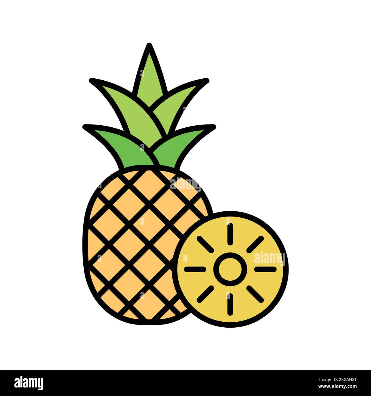 pineapple icon vector design template in white background Stock Vector