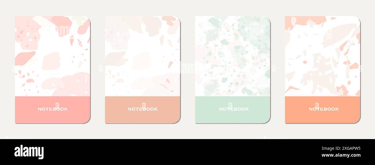 Note book cover design. Terrazzo abstract background made of natural ...