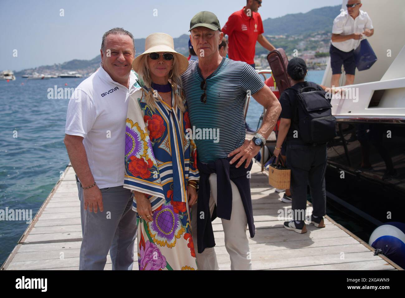 Ischia 7 July 2024 First arrivals in Ischia for the Ischia Global festival Sting with his wife