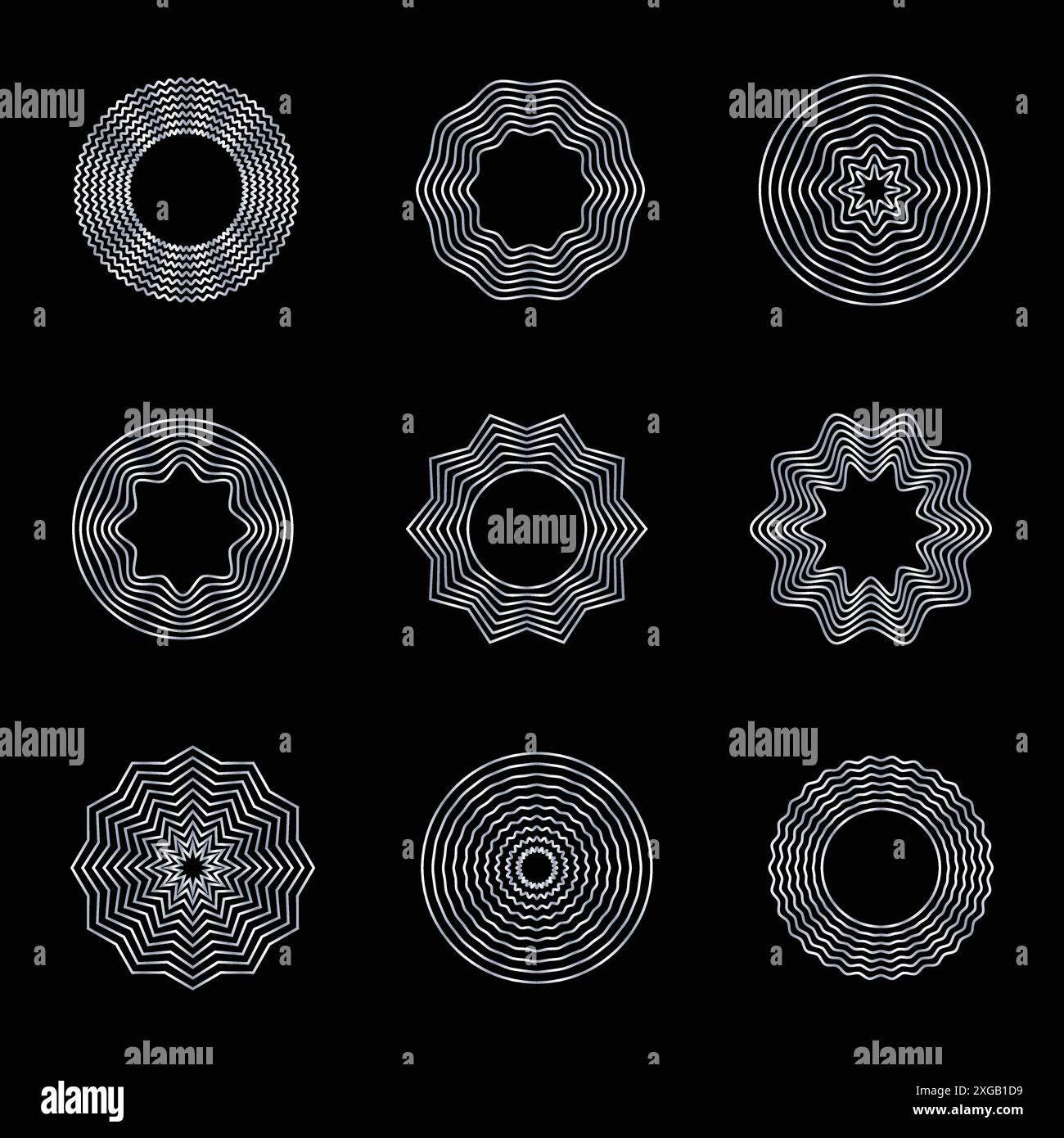 Abstract wavy shape sound equalizer speaker on black background. Linear fluid vector design Stock Vector