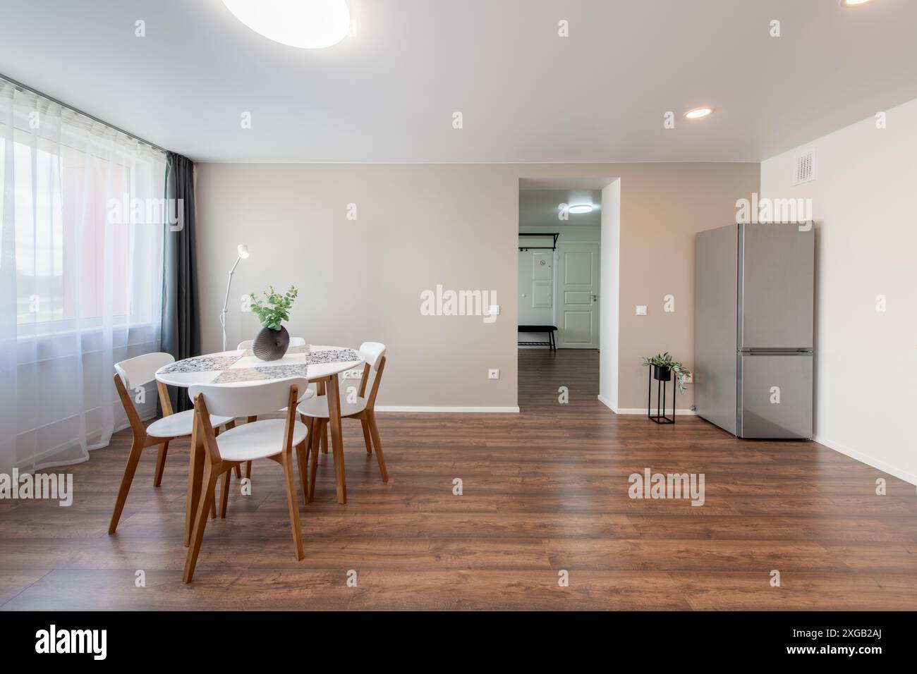 Modern Home Living Room Interior, Fridge in Background. Stylish Modern ...