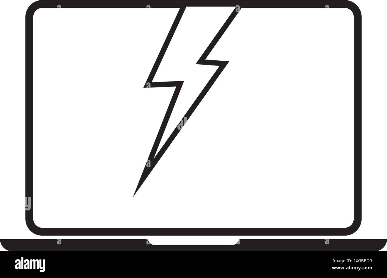 Broken computer isolated icon vector illustration design. Broken computer icon. Broken laptop, screen vector illustration on white background. Stock Vector