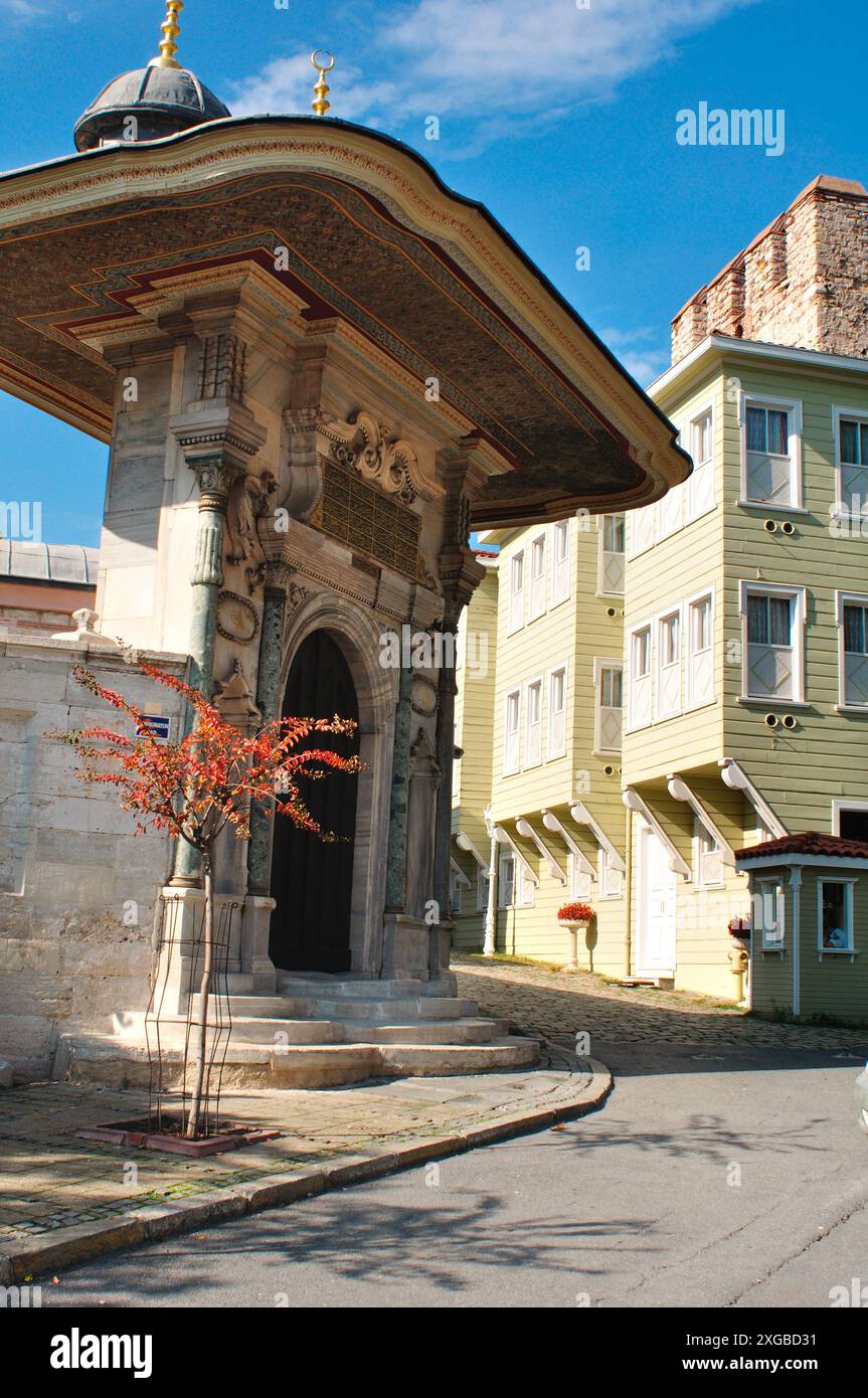 Turkey, Istanbul, Sogukçesme Sokagi with typical Ottoman houses of the late 19th century Stock Photo