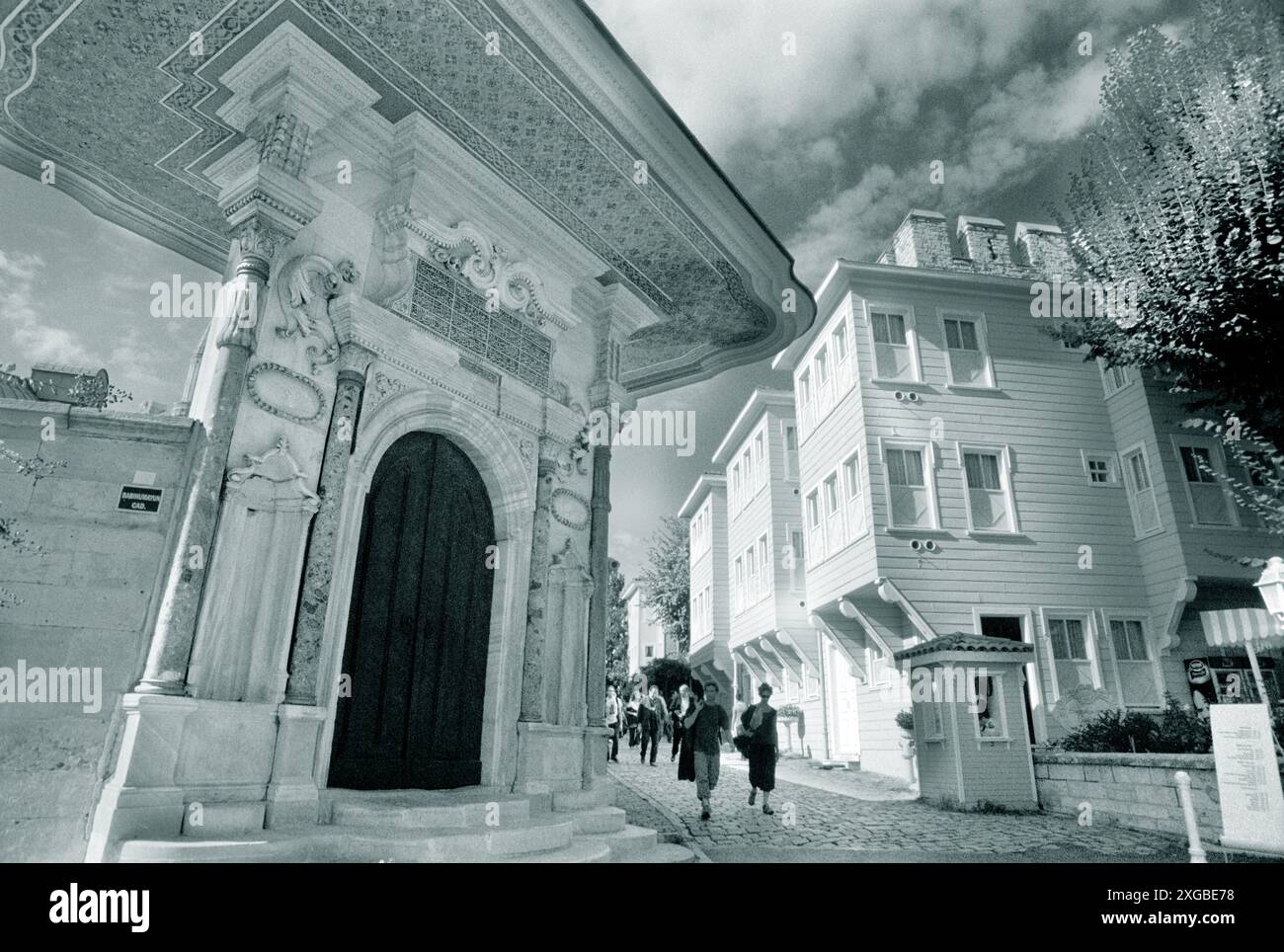 Turkey, Istanbul, Sogukçesme Sokagi with typical Ottoman Houses of the Late 19th century Stock Photo