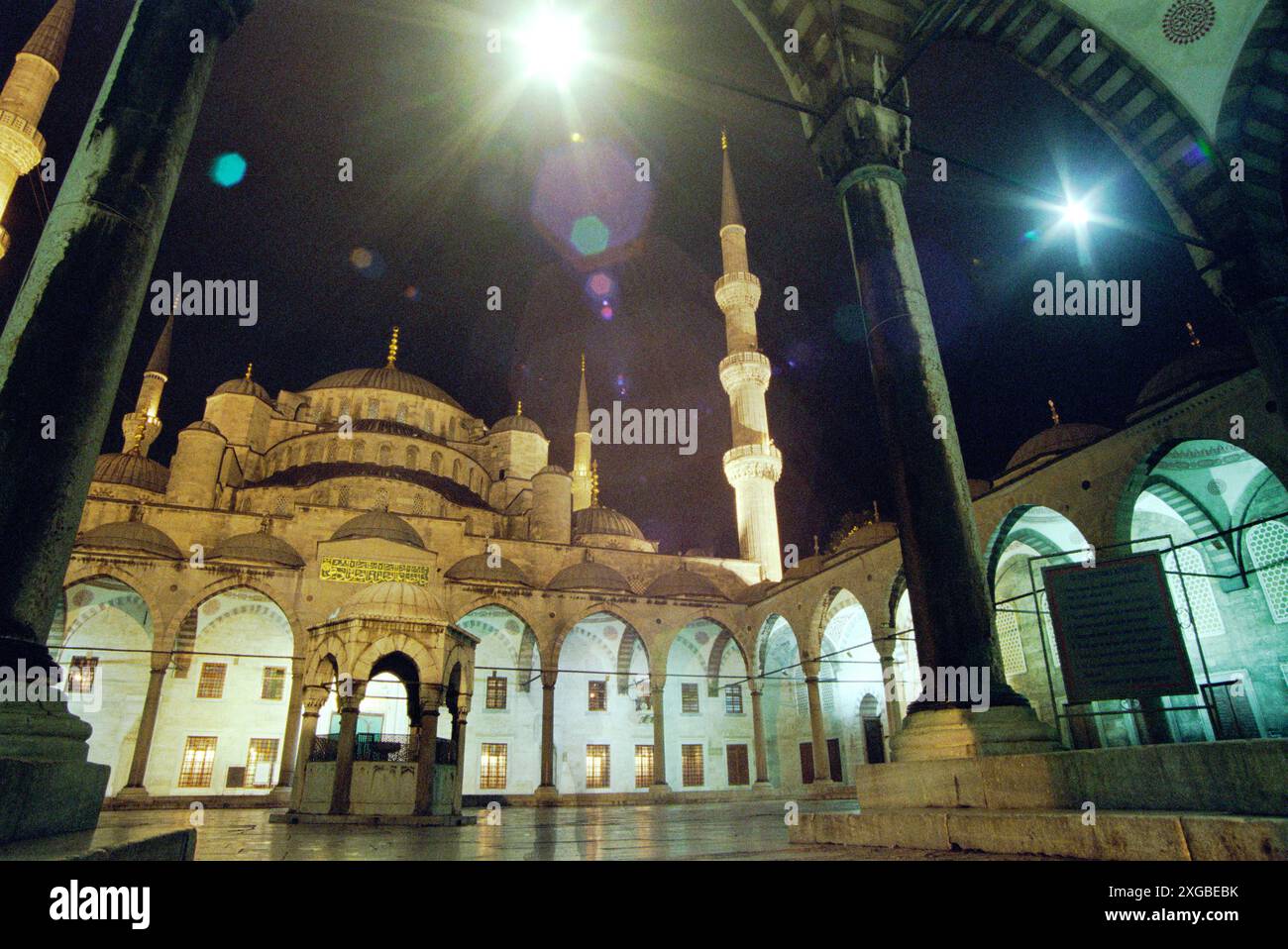 Turkey, Istanbul, Sultan Ahmet Camii, Blue Mosque at Night Stock Photo ...