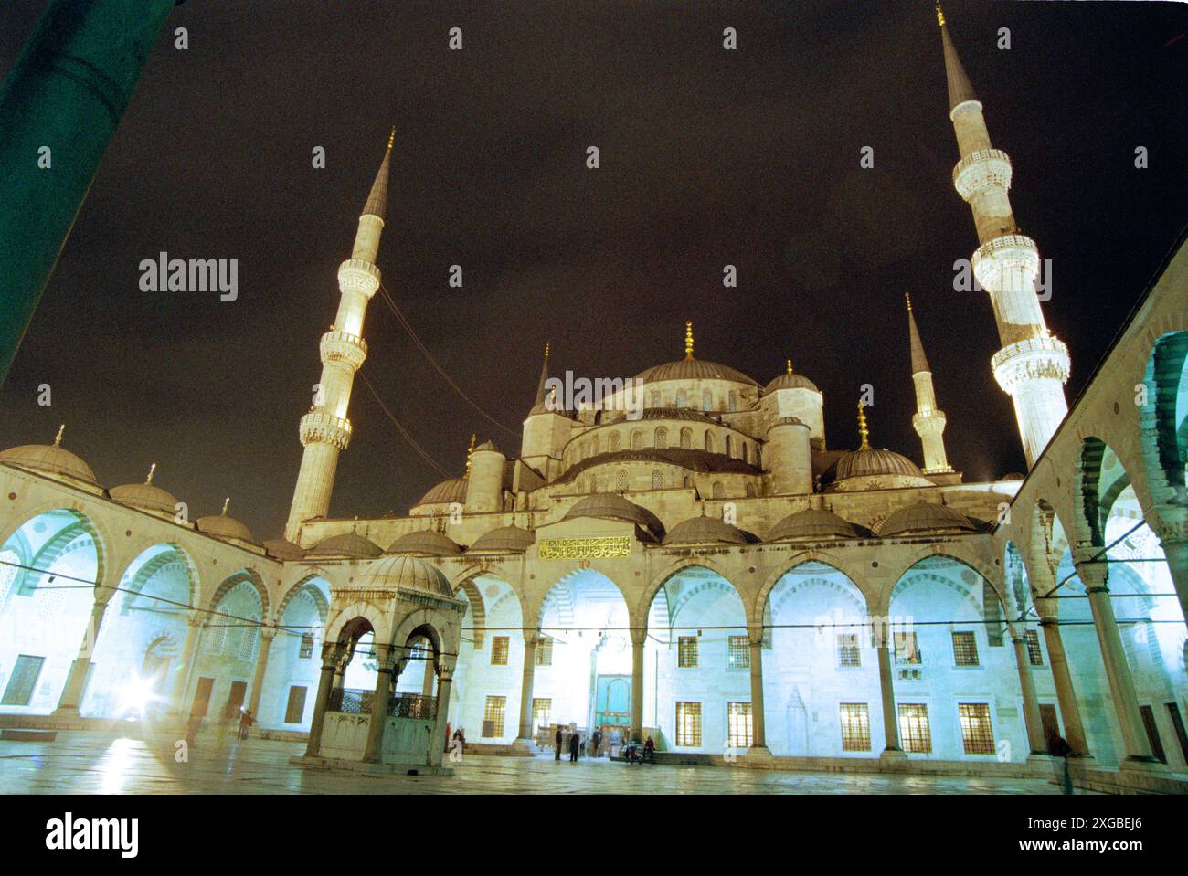 Turkey, Istanbul, Sultan Ahmet Camii, Blue Mosque at Night Stock Photo ...