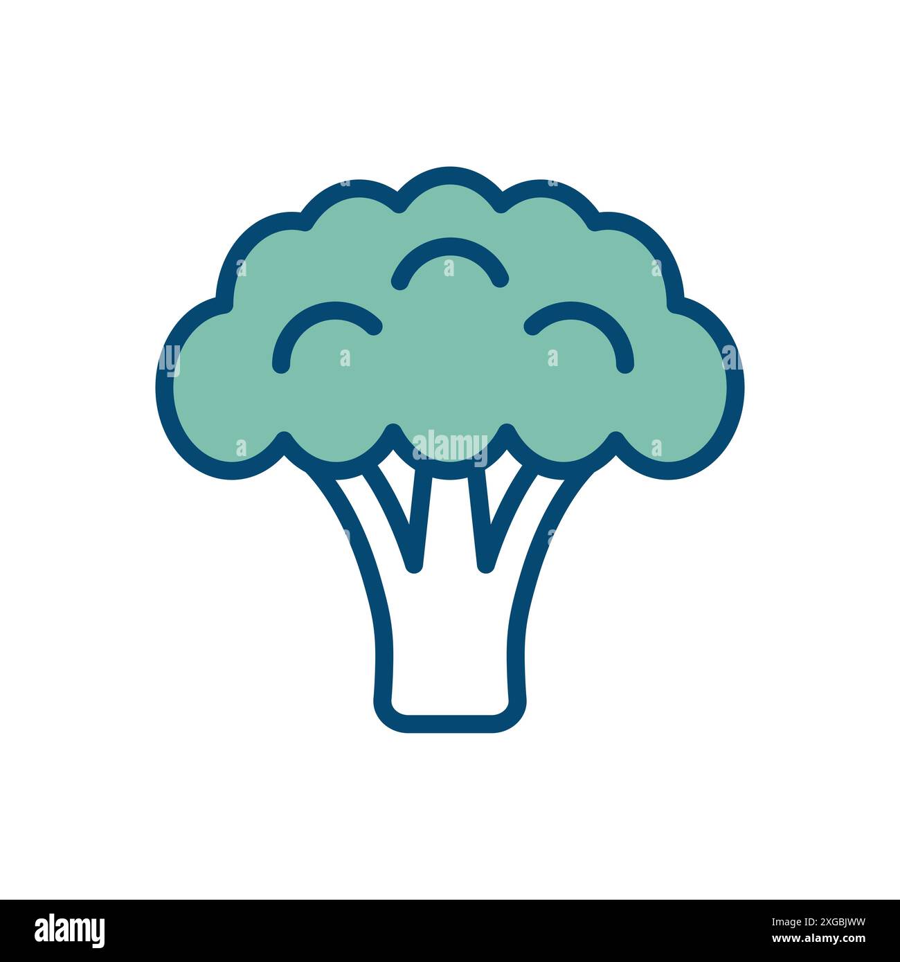 broccoli icon vector design template in white background Stock Vector