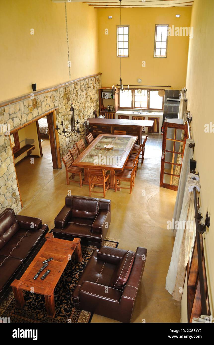 Sitting room, Luxury accommodation, Complexo Ancora, Vilanculos, Inhambane, Mozambique.  Vilanculos has become the centre of the tourist trade in Moza Stock Photo