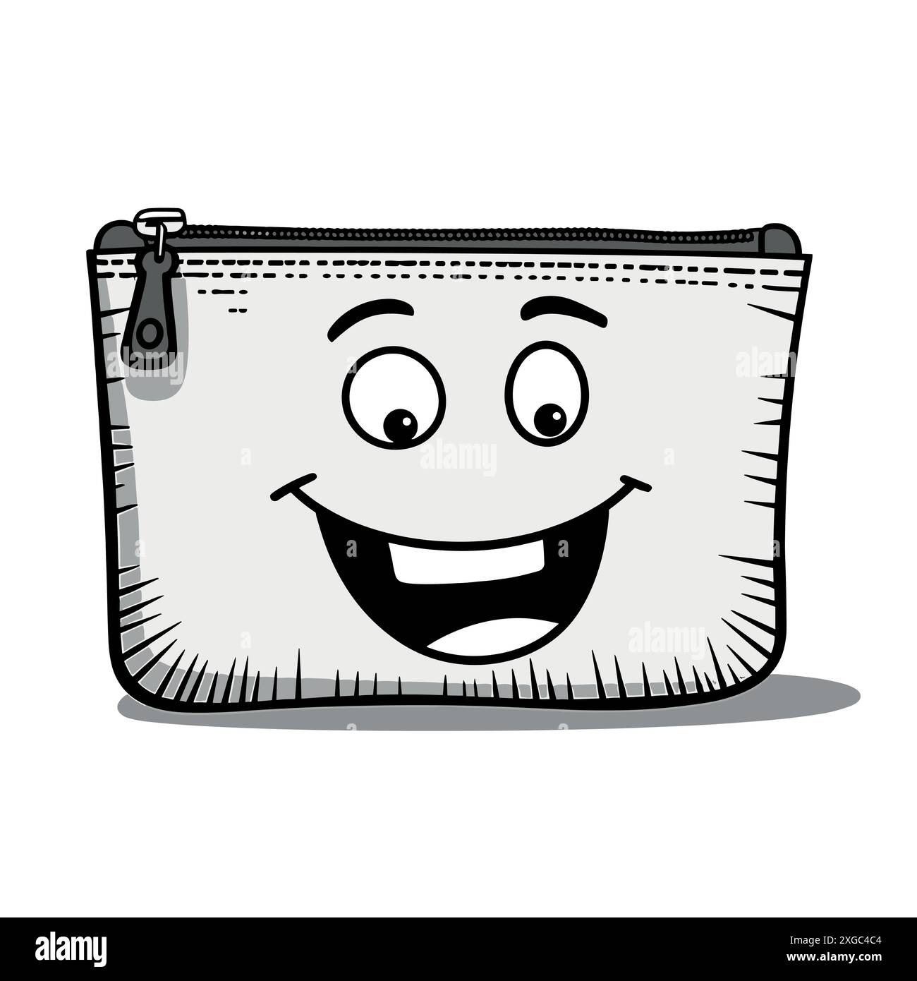 Smiling Ziplock Bag Cartoon Illustration With Zipper Stock Vector Image