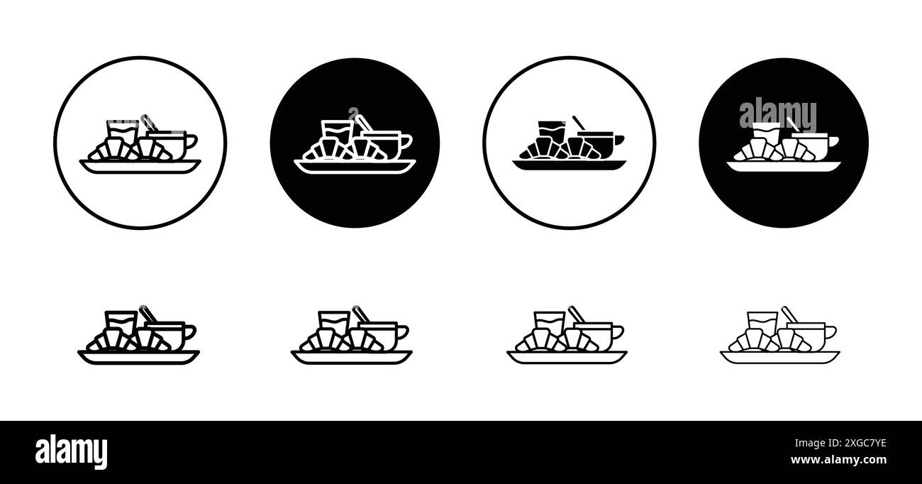 Breakfast icon vector logo set collection for web app ui Stock Vector ...