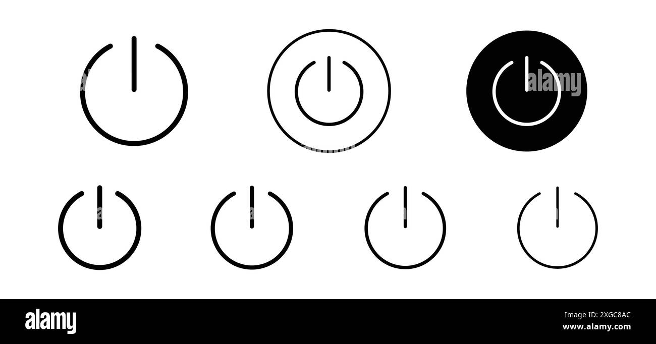 Button on off icon vector logo set collection for web app ui Stock ...