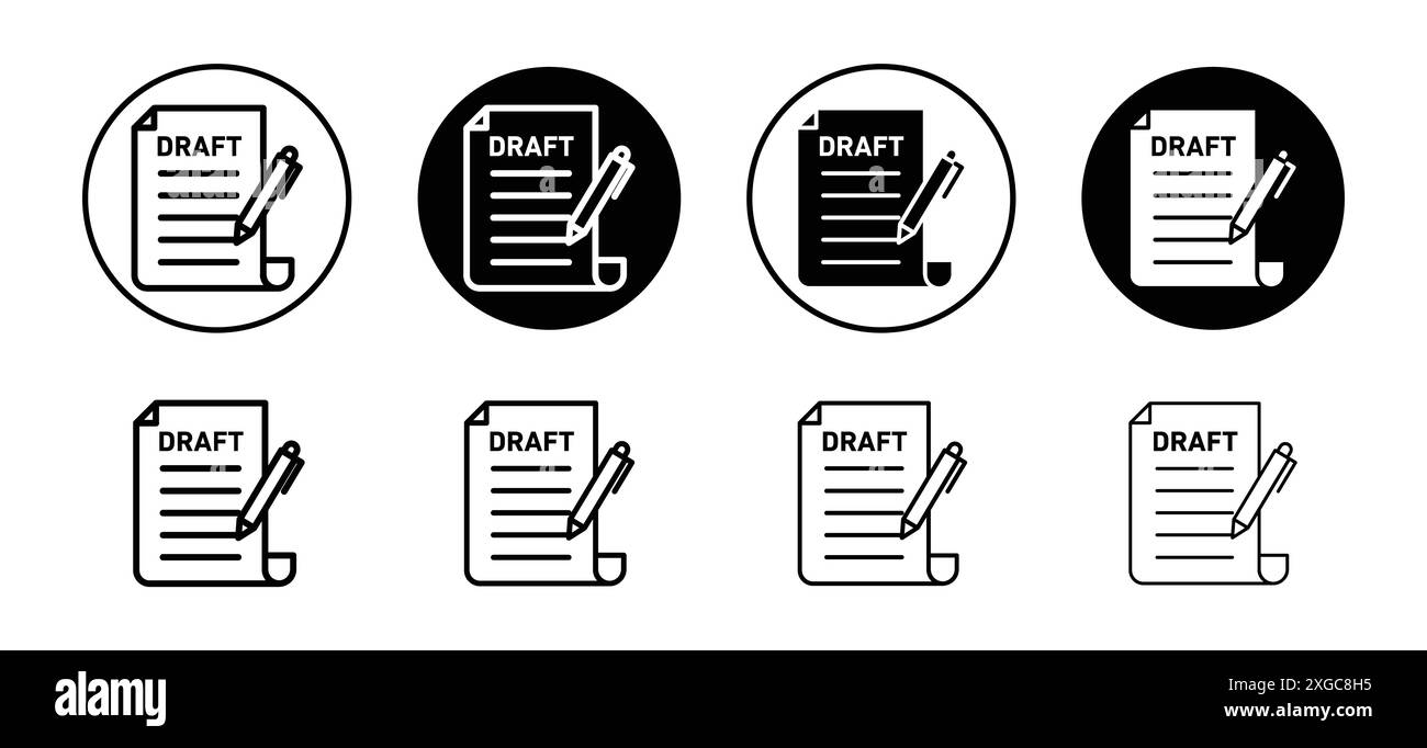Draft icon vector logo set collection for web app ui Stock Vector Image ...