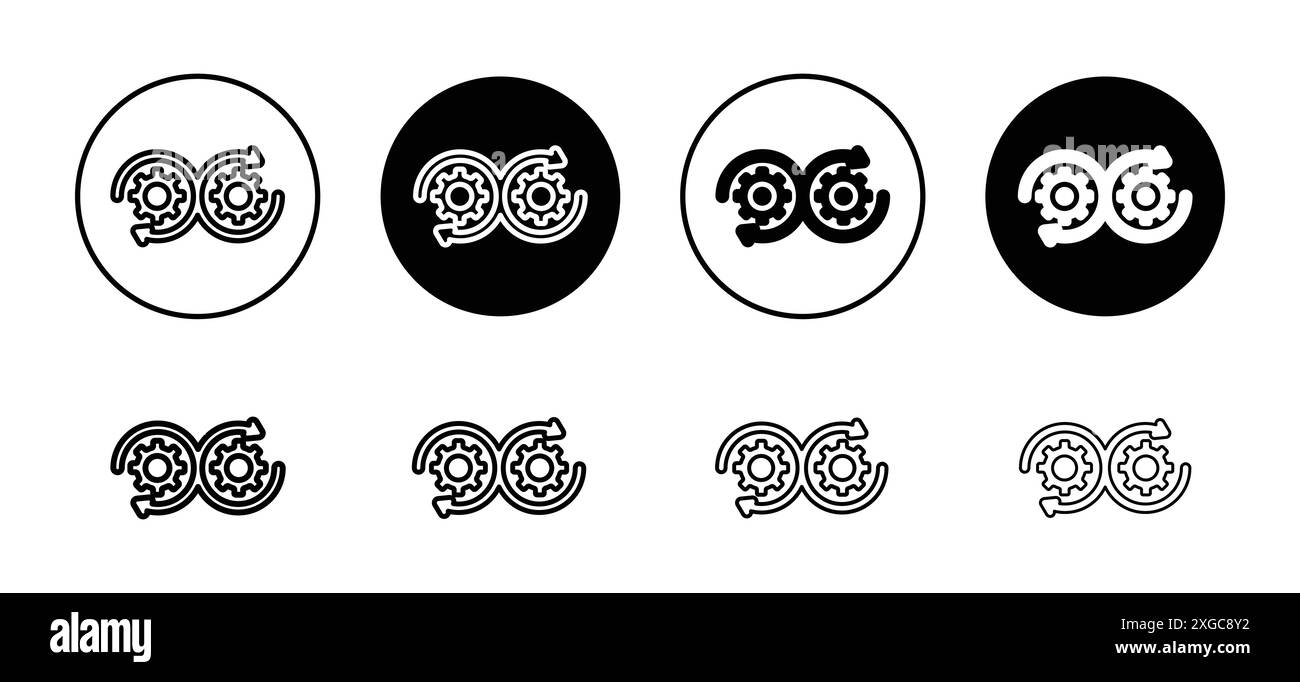 Dev ops icon vector logo set collection for web app ui Stock Vector