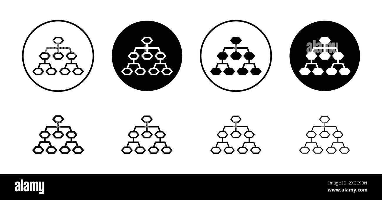 Hierarchical order icon vector logo set collection for web app ui Stock ...