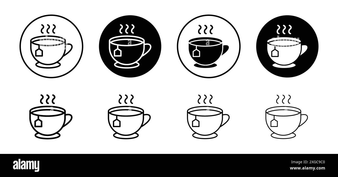 Hot drinks icon vector logo set collection for web app ui Stock Vector