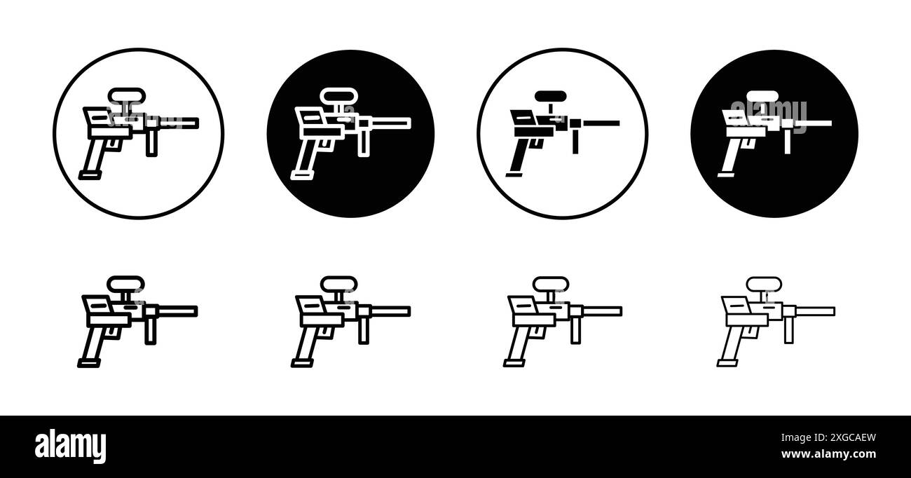 Paintball icon vector logo set collection for web app ui Stock Vector