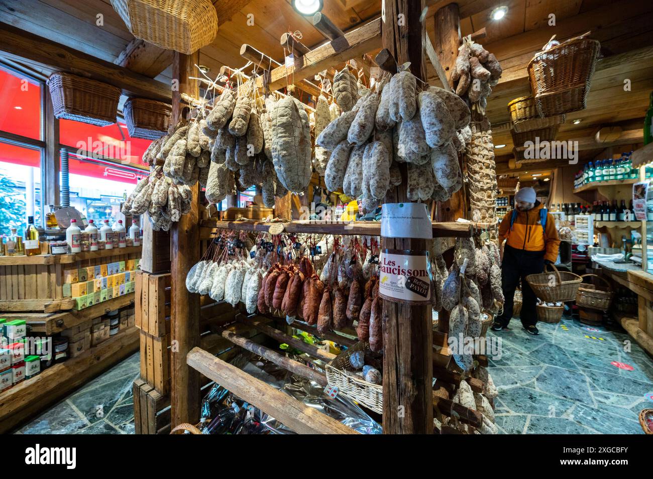 France, Haute Savoie ,Mont Blanc massif, Chamonix, Le refuge Payot, a shop where you can find good local products Stock Photo