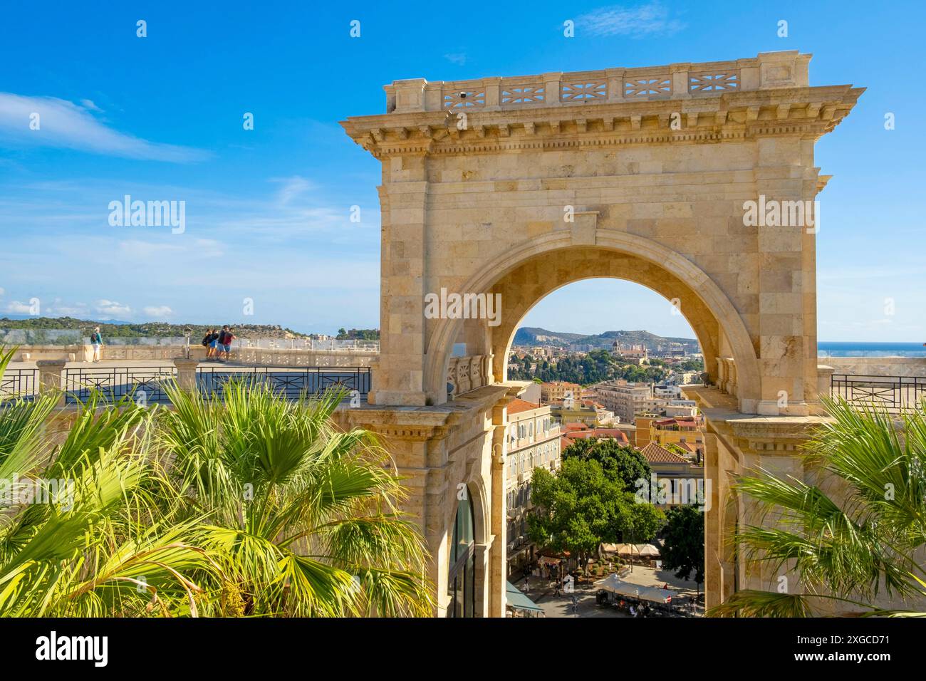 Italy, Sardinia, Cagliari, historic district of Castello, Saint Remy bastion (bastione San Remy) Stock Photo