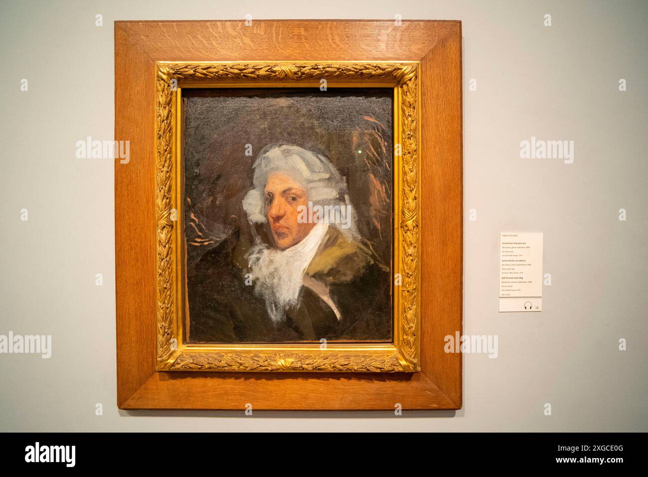 Painting 'Self portrait with wig' by Pablo Picasso painted in