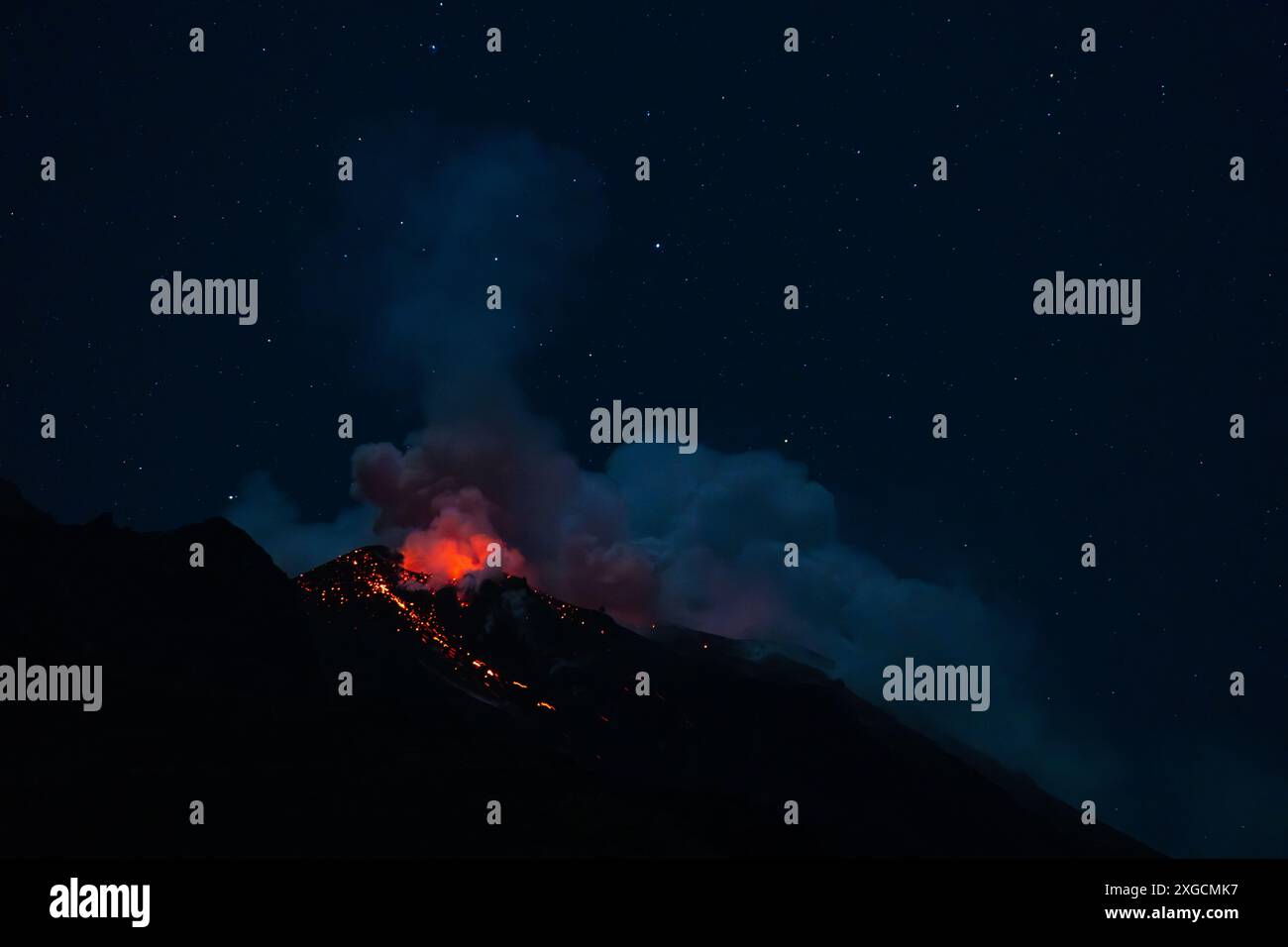 Eruption of Stromboli at night, 2024, Aeolian Islands Stock Photo - Alamy