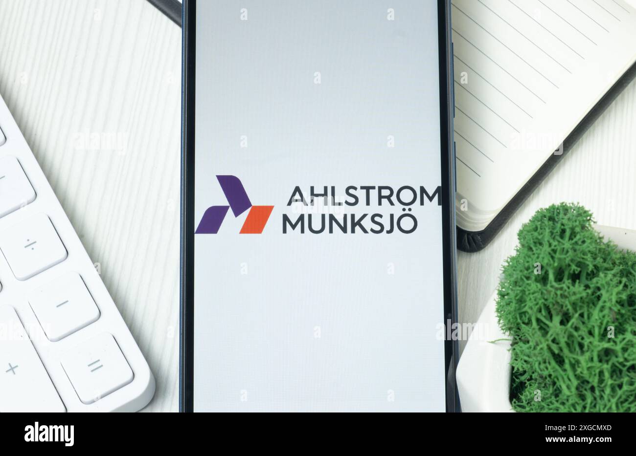 New York, USA - 21 June 2024: Ahlstrom-Munksjo Logo on Phone Screen ...