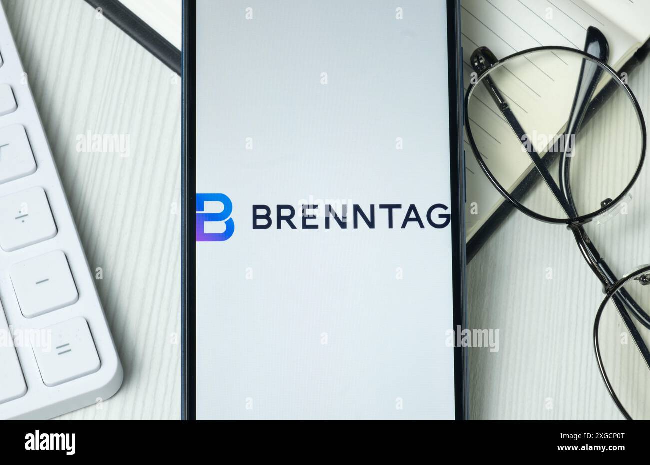  New York, USA - 21 June 2024: Brenntag Logo on Phone Screen, Company 