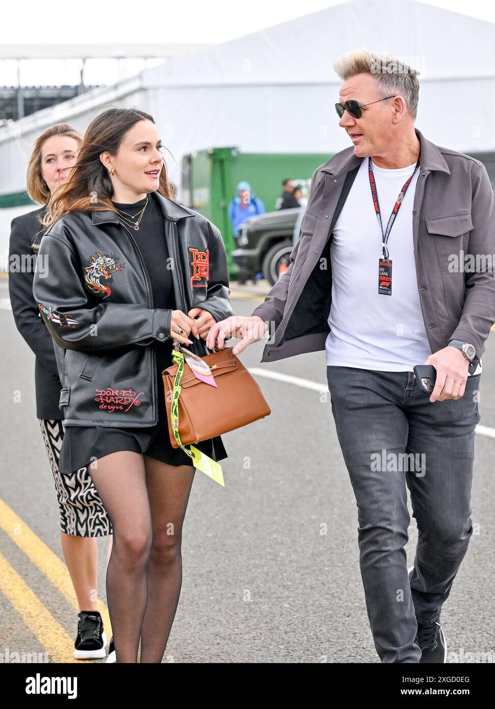 Towcester, UK. 07th July, 2024. Gordon Ramsey with his daughter Holly ...