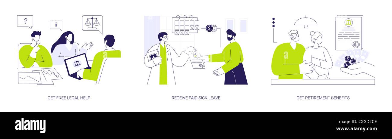 Social security services abstract concept vector illustrations Stock ...