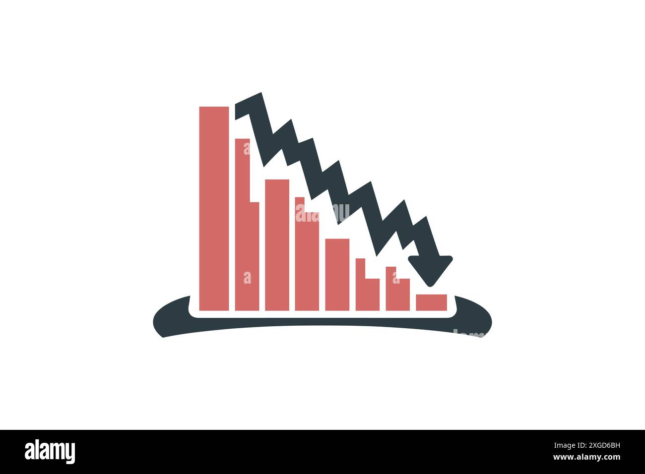 Declining Performance Bar Chart Graphic Stock Vector