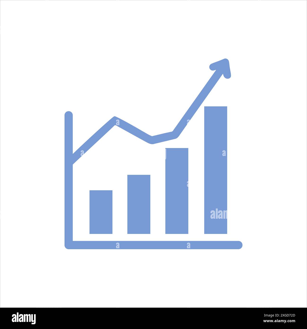 Ascending Bar Graph with Upward Trend Line Icon Stock Vector Image ...