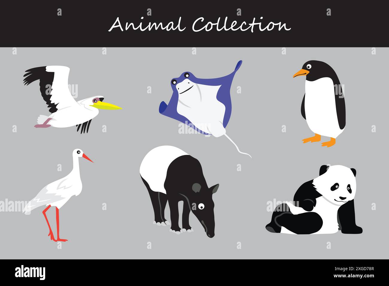 Animals collection. Flat style vector illustration Stock Vector Image ...
