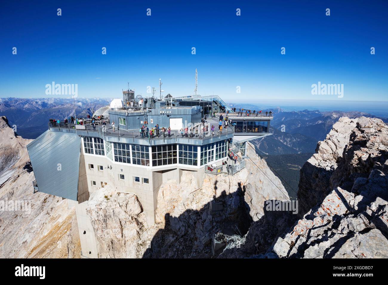 Cable car station, Zugspitze, highest mountain in Germany at 2962m