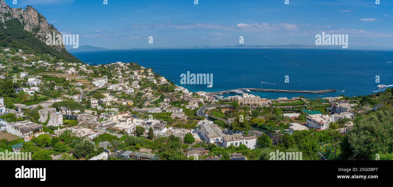 View of Marina Grande from Capri Town, Isle of Capri, Bay of Naples ...