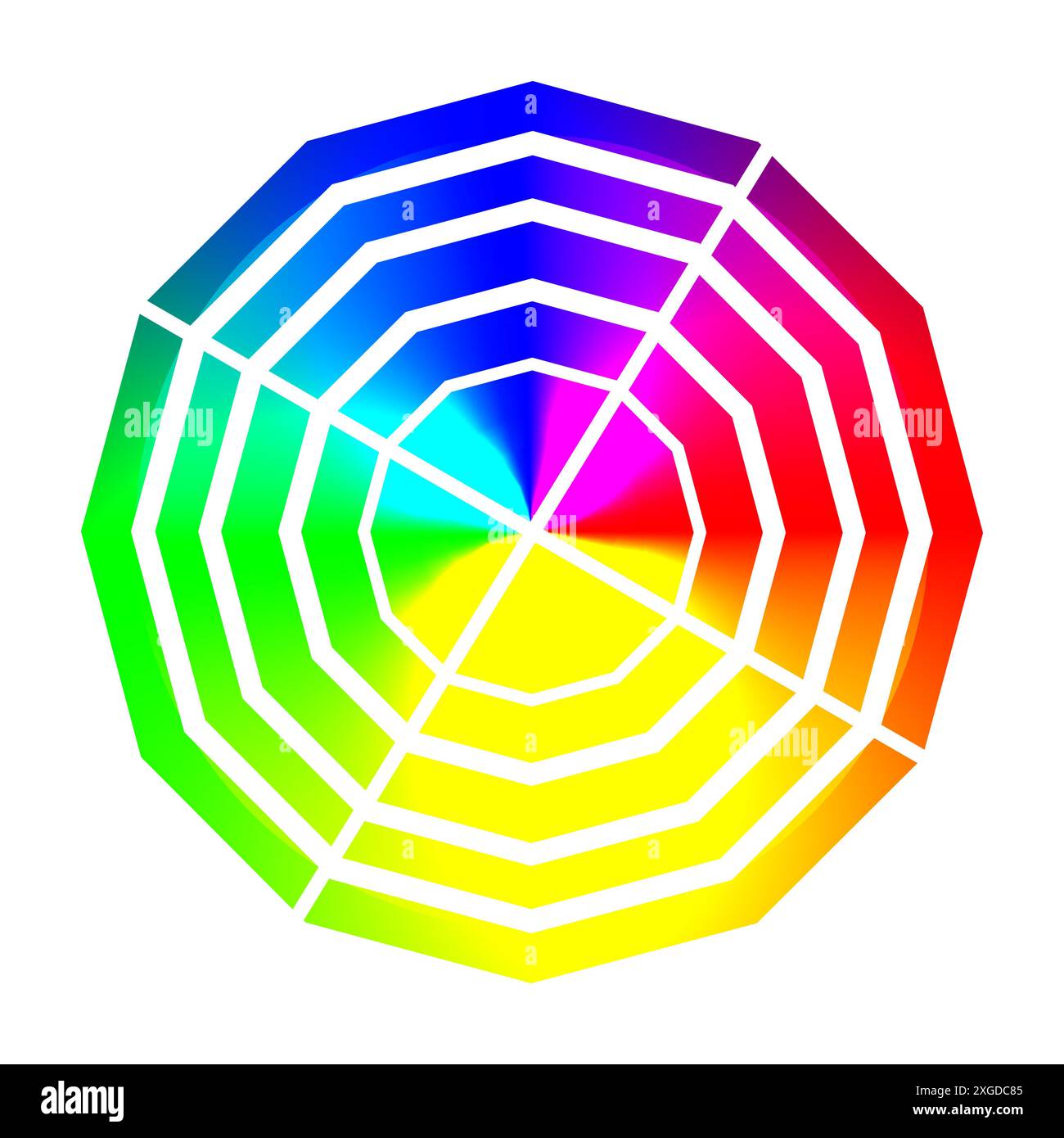 Color wheel. Chart with samples of hues isolated on white Stock Photo ...