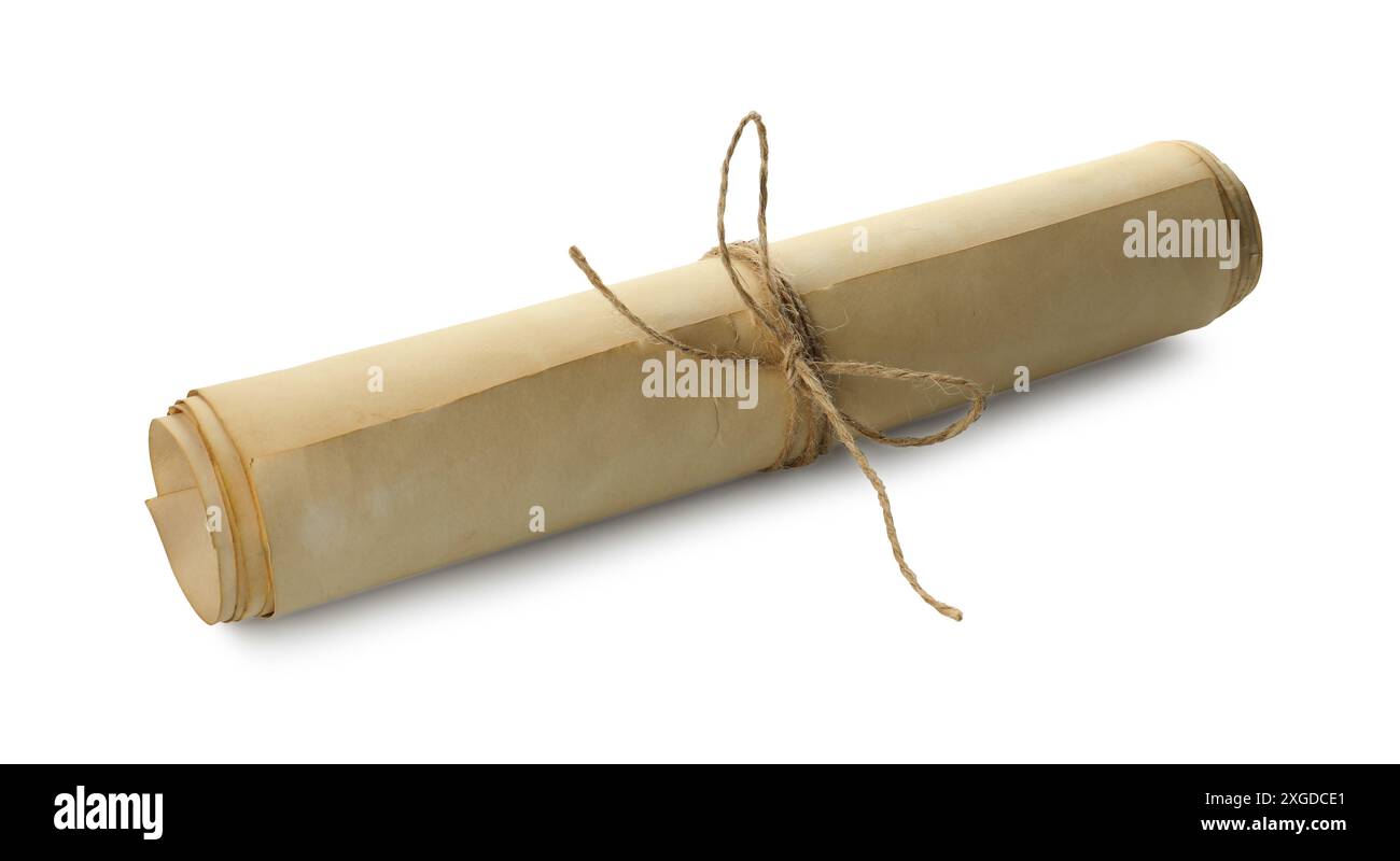 Old Script Scroll Vintage script scroll Cut Out Stock Images & Pictures - Alamy
