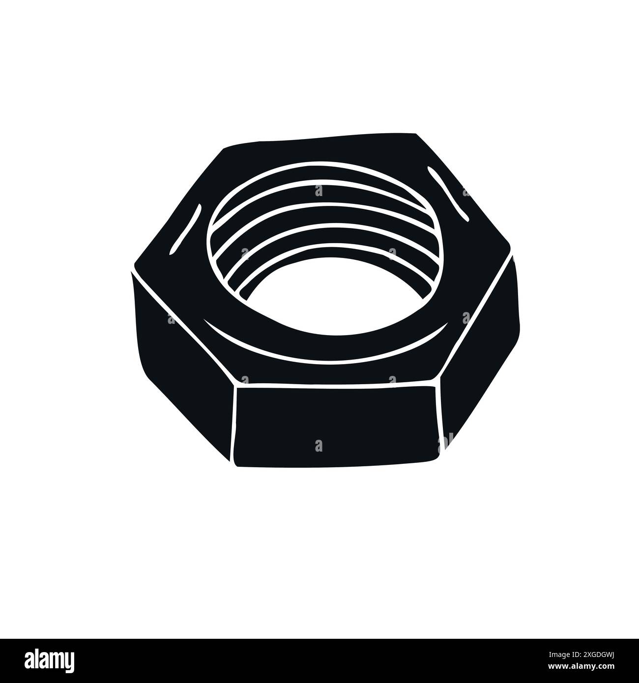 Vector hand drawn doodle sketch black screw Stock Vector
